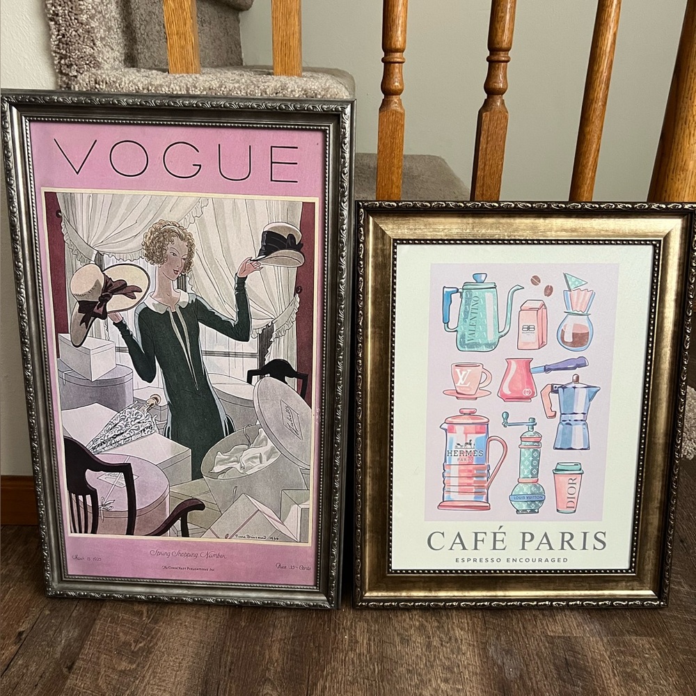 Vogue and Café Paris Framed Art Set